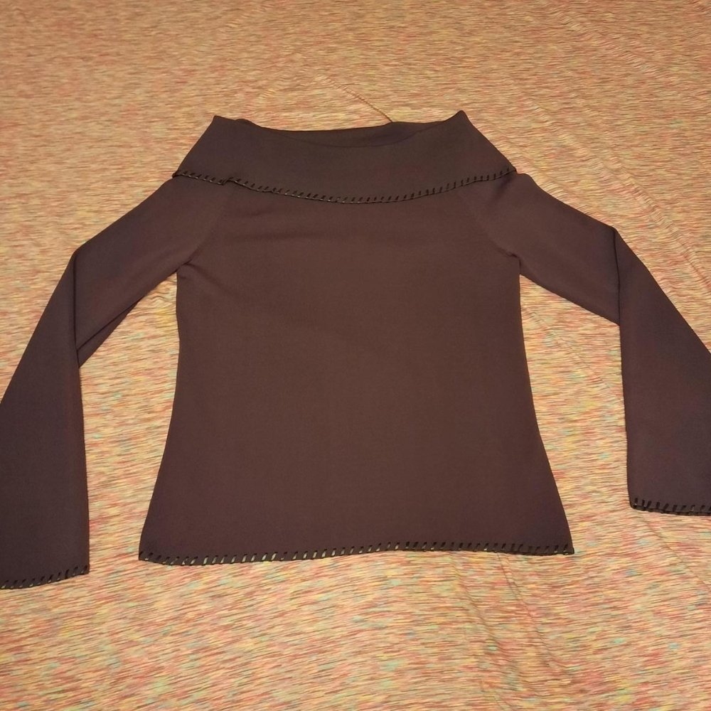 Elegant Off-Shoulder Brown Sweater